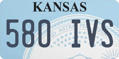 KS license plate 580IVS