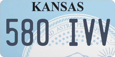KS license plate 580IVV