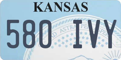 KS license plate 580IVY
