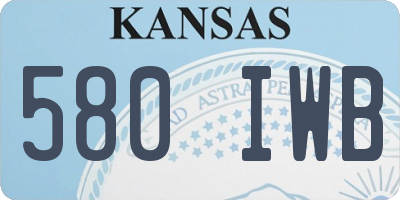 KS license plate 580IWB