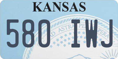 KS license plate 580IWJ