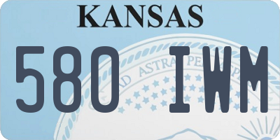 KS license plate 580IWM
