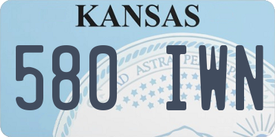 KS license plate 580IWN