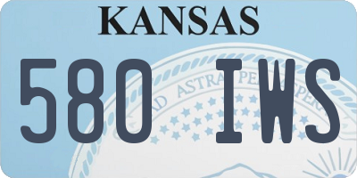 KS license plate 580IWS