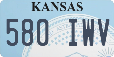 KS license plate 580IWV