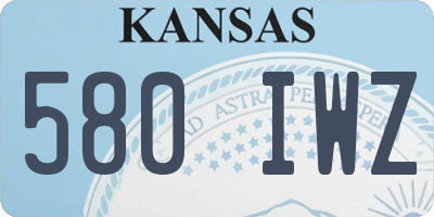 KS license plate 580IWZ