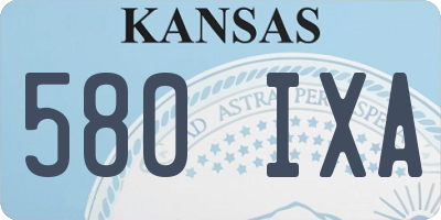KS license plate 580IXA