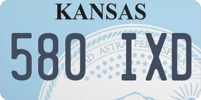 KS license plate 580IXD