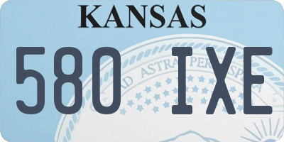 KS license plate 580IXE