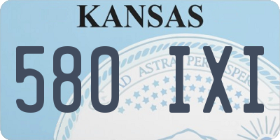 KS license plate 580IXI