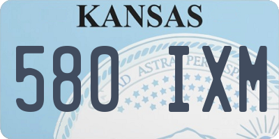 KS license plate 580IXM