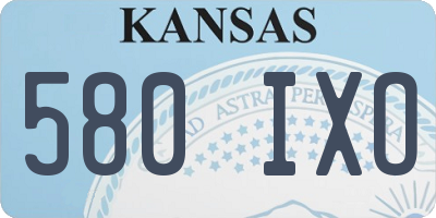KS license plate 580IXO