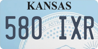 KS license plate 580IXR
