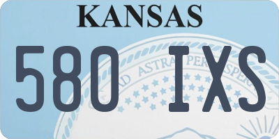 KS license plate 580IXS