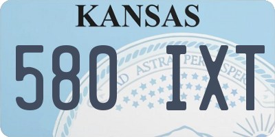 KS license plate 580IXT