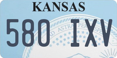 KS license plate 580IXV
