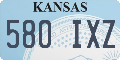 KS license plate 580IXZ