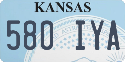 KS license plate 580IYA