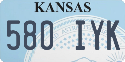 KS license plate 580IYK