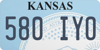 KS license plate 580IYO