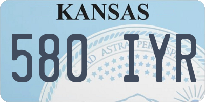 KS license plate 580IYR