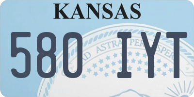 KS license plate 580IYT