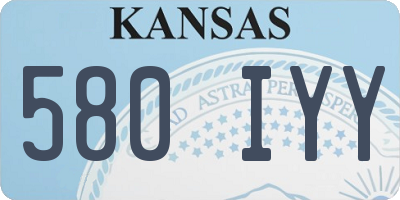 KS license plate 580IYY