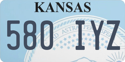 KS license plate 580IYZ