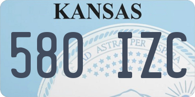 KS license plate 580IZC