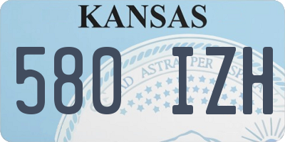 KS license plate 580IZH