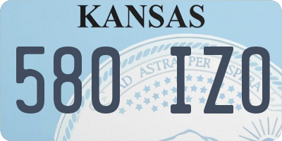 KS license plate 580IZO