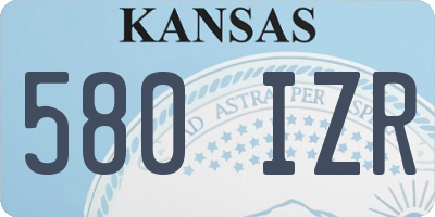 KS license plate 580IZR