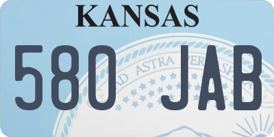 KS license plate 580JAB