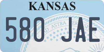 KS license plate 580JAE