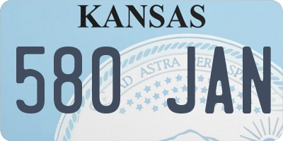 KS license plate 580JAN