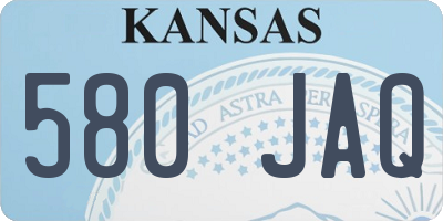 KS license plate 580JAQ