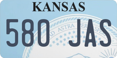 KS license plate 580JAS