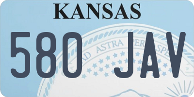 KS license plate 580JAV