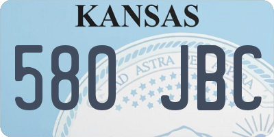 KS license plate 580JBC