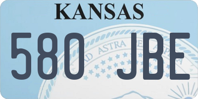 KS license plate 580JBE