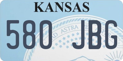 KS license plate 580JBG