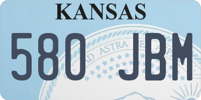 KS license plate 580JBM