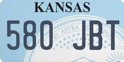 KS license plate 580JBT