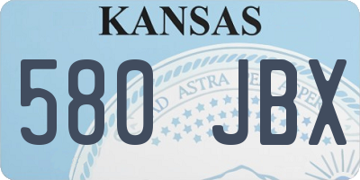 KS license plate 580JBX