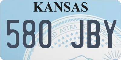 KS license plate 580JBY