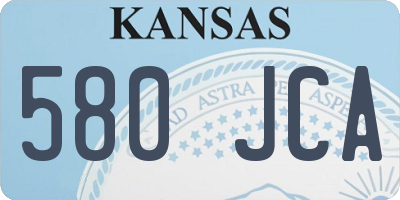 KS license plate 580JCA