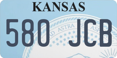 KS license plate 580JCB