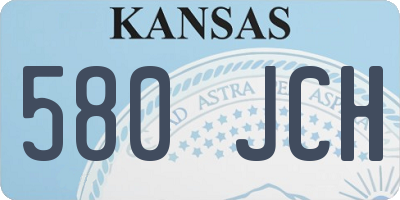 KS license plate 580JCH