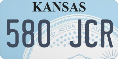 KS license plate 580JCR