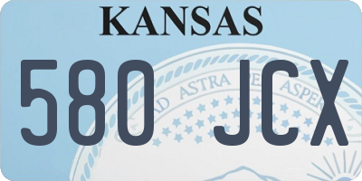 KS license plate 580JCX